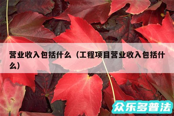 营业收入包括什么以及工程项目营业收入包括什么