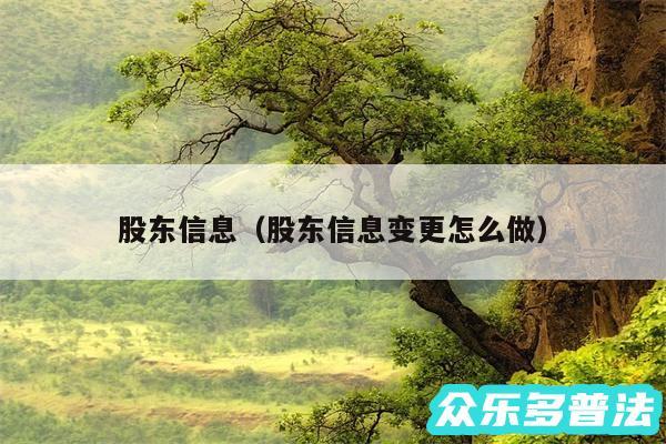 股东信息以及股东信息变更怎么做