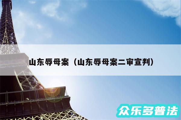 山东辱母案以及山东辱母案二审宣判