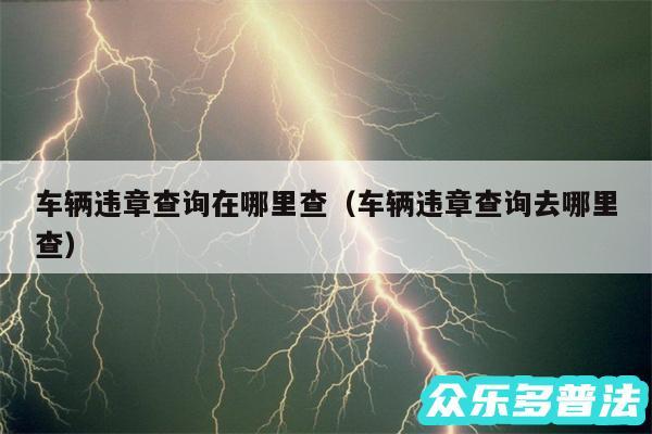 车辆违章查询在哪里查以及车辆违章查询去哪里查