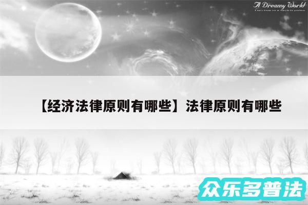 经济法律原则有哪些还有法律原则有哪些