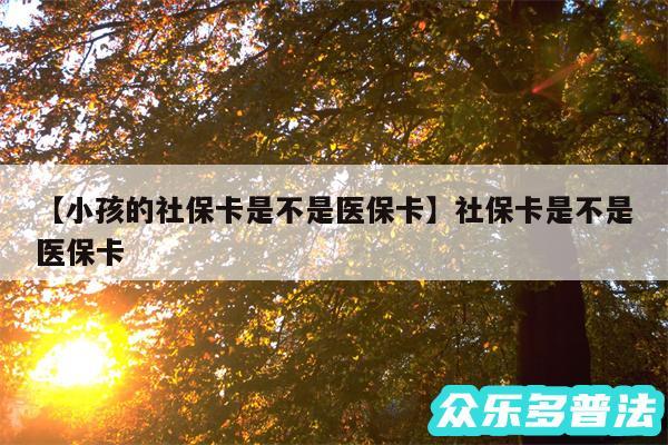 小孩的社保卡是不是医保卡还有社保卡是不是医保卡