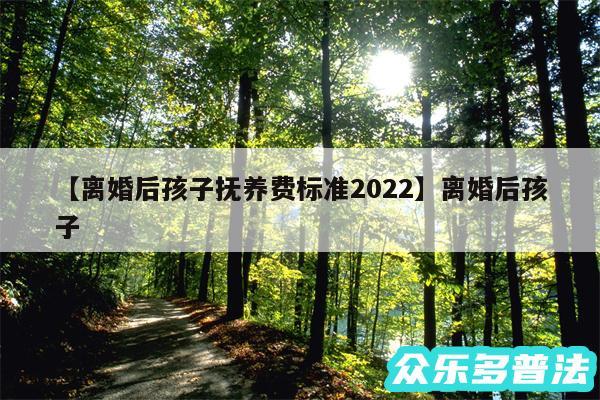 离婚后孩子抚养费标准2024还有离婚后孩子