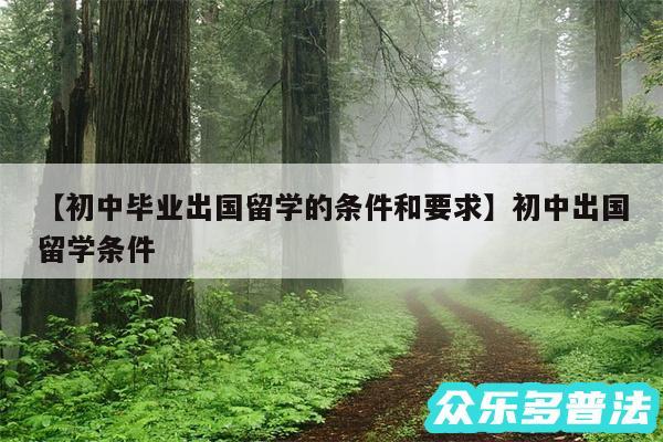 初中毕业出国留学的条件和要求还有初中出国留学条件