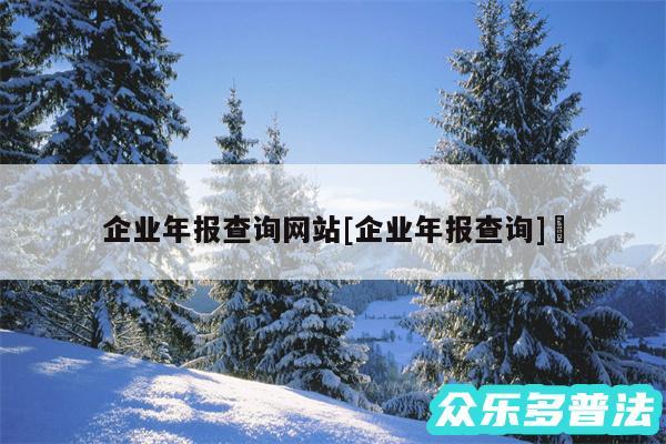 企业年报查询网站及企业年报查询✅