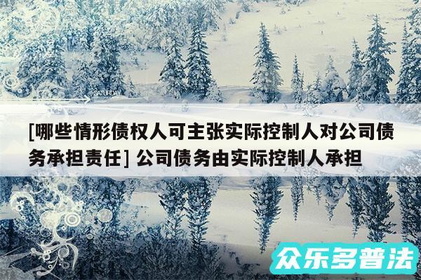 及哪些情形债权人可主张实际控制人对公司债务承担责任 公司债务由实际控制人承担