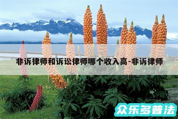 非诉律师和诉讼律师哪个收入高-非诉律师
