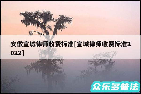 安徽宣城律师收费标准及宣城律师收费标准2024