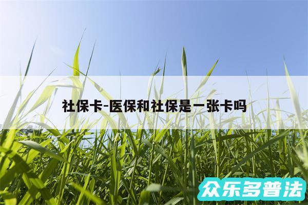 社保卡-医保和社保是一张卡吗