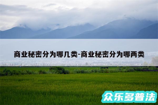 商业秘密分为哪几类-商业秘密分为哪两类