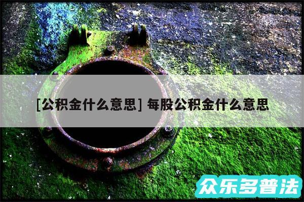 及公积金什么意思 每股公积金什么意思