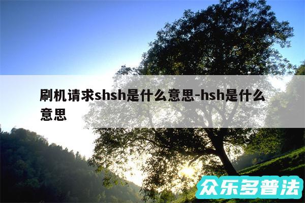 刷机请求shsh是什么意思-hsh是什么意思