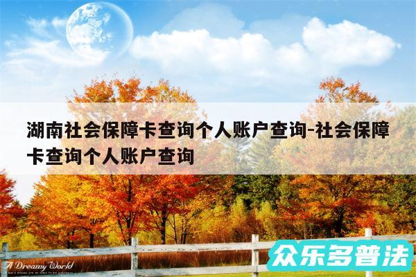 湖南社会保障卡查询个人账户查询-社会保障卡查询个人账户查询