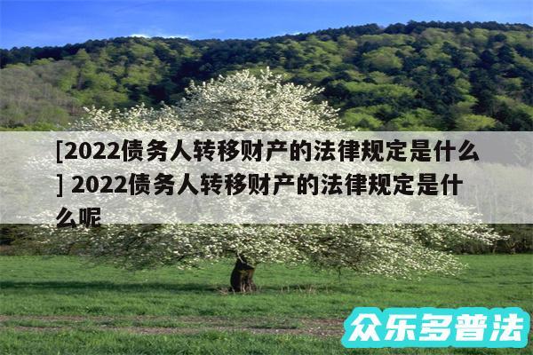 及2024债务人转移财产的法律规定是什么 2024债务人转移财产的法律规定是什么呢