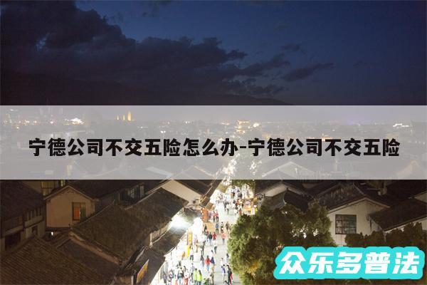 宁德公司不交五险怎么办-宁德公司不交五险