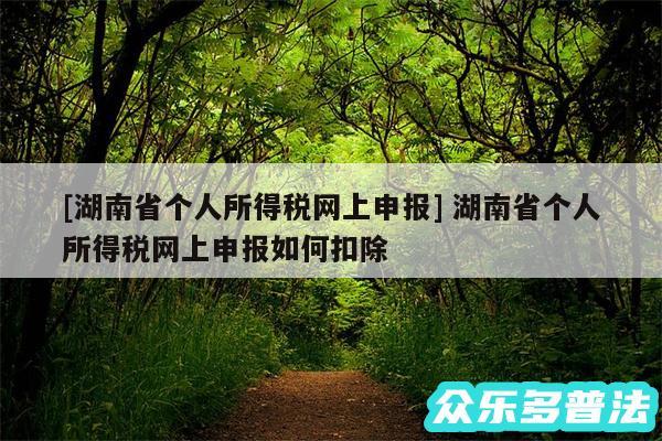 及湖南省个人所得税网上申报 湖南省个人所得税网上申报如何扣除