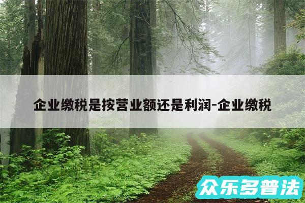 企业缴税是按营业额还是利润-企业缴税