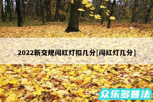 2024新交规闯红灯扣几分及闯红灯几分