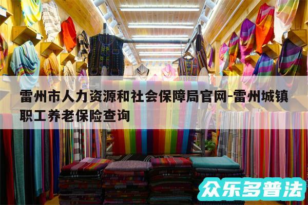 雷州市人力资源和社会保障局官网-雷州城镇职工养老保险查询