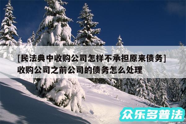 及民法典中收购公司怎样不承担原来债务 收购公司之前公司的债务怎么处理