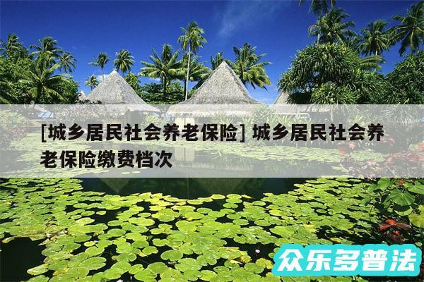 及城乡居民社会养老保险 城乡居民社会养老保险缴费档次