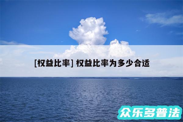 及权益比率 权益比率为多少合适