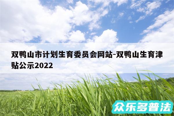 双鸭山市计划生育委员会网站-双鸭山生育津贴公示2024