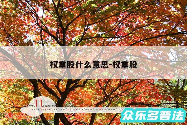 权重股什么意思-权重股