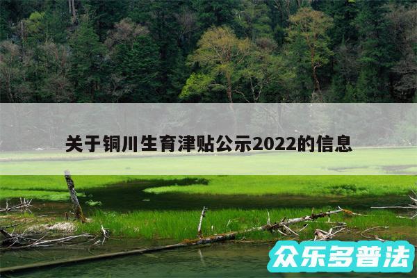 关于铜川生育津贴公示2024的信息