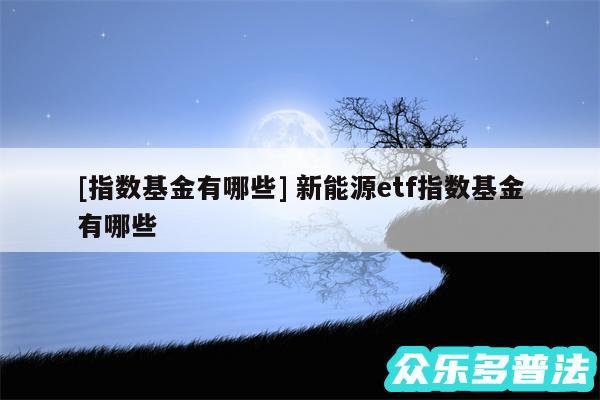 及指数基金有哪些 新能源etf指数基金有哪些