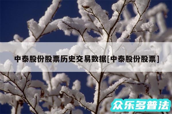 中泰股份股票历史交易数据及中泰股份股票