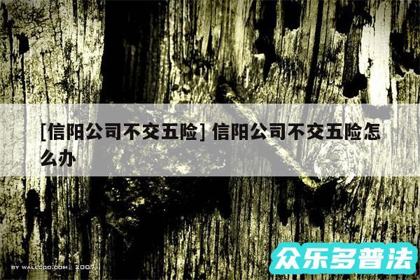 及信阳公司不交五险 信阳公司不交五险怎么办