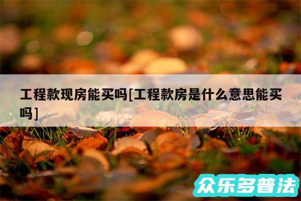 工程款现房能买吗及工程款房是什么意思能买吗