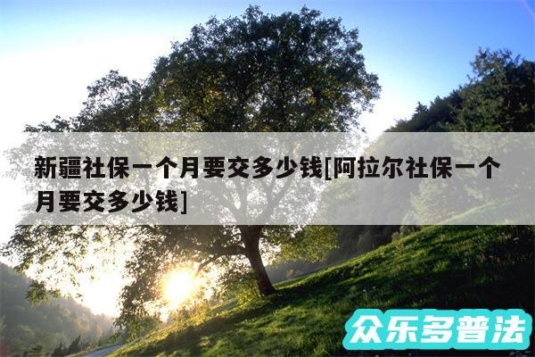 新疆社保一个月要交多少钱及阿拉尔社保一个月要交多少钱