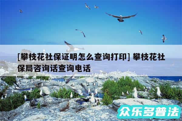 及攀枝花社保证明怎么查询打印 攀枝花社保局咨询话查询电话