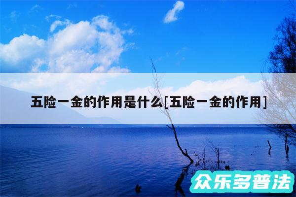 五险一金的作用是什么及五险一金的作用