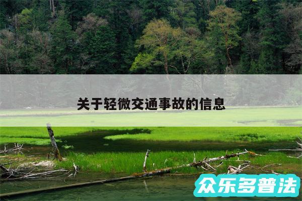 关于轻微交通事故的信息