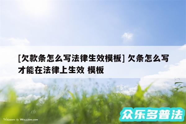 及欠款条怎么写法律生效模板 欠条怎么写才能在法律上生效 模板