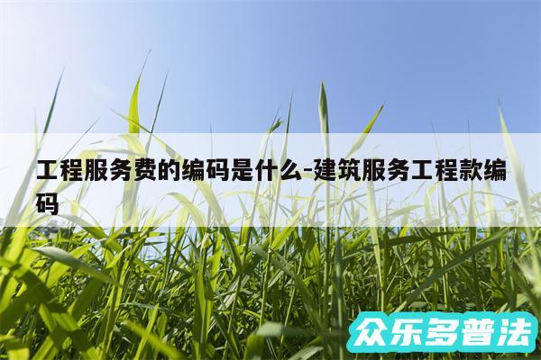 工程服务费的编码是什么-建筑服务工程款编码