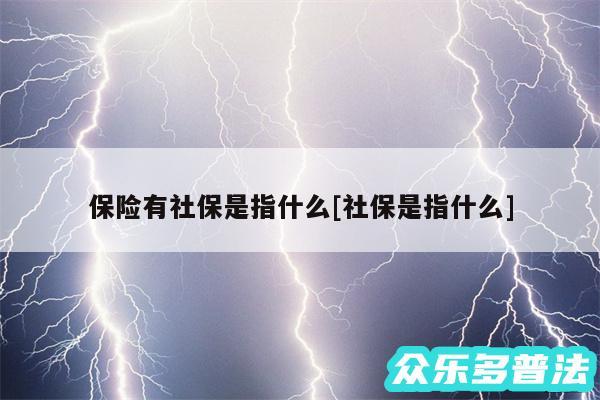 保险有社保是指什么及社保是指什么