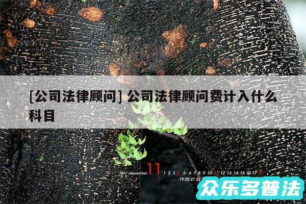 及公司法律顾问 公司法律顾问费计入什么科目