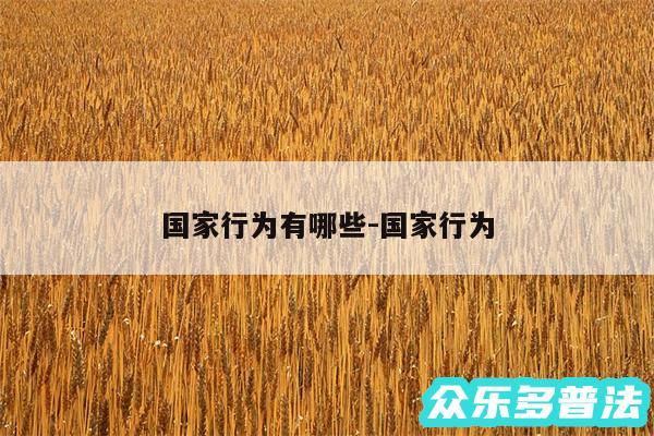 国家行为有哪些-国家行为