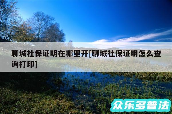 聊城社保证明在哪里开及聊城社保证明怎么查询打印