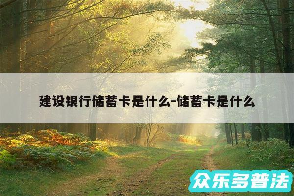 建设银行储蓄卡是什么-储蓄卡是什么