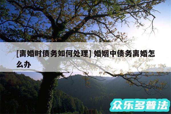 及离婚时债务如何处理 婚姻中债务离婚怎么办