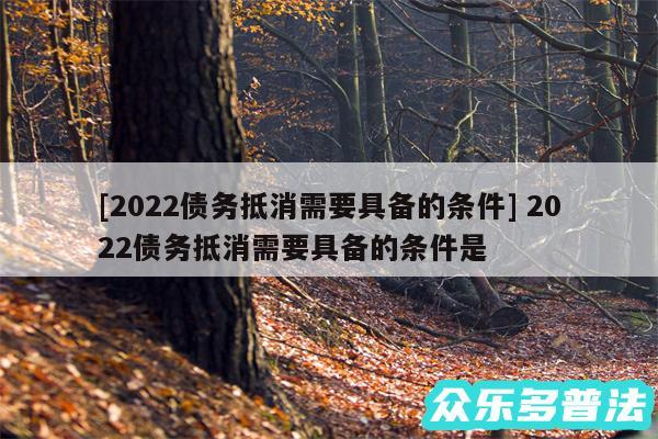 及2024债务抵消需要具备的条件 2024债务抵消需要具备的条件是