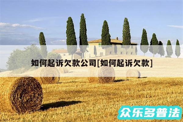 如何起诉欠款公司及如何起诉欠款