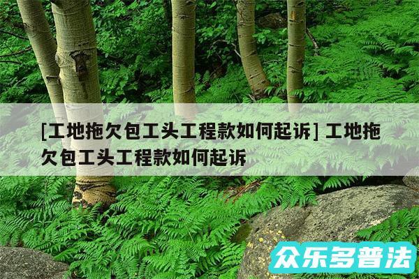 及工地拖欠包工头工程款如何起诉 工地拖欠包工头工程款如何起诉