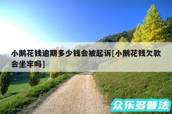 小鹅花钱逾期多少钱会被起诉及小鹅花钱欠款会坐牢吗