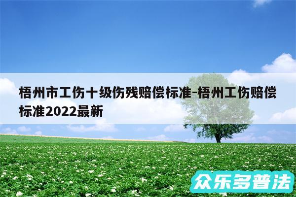 梧州市工伤十级伤残赔偿标准-梧州工伤赔偿标准2024最新